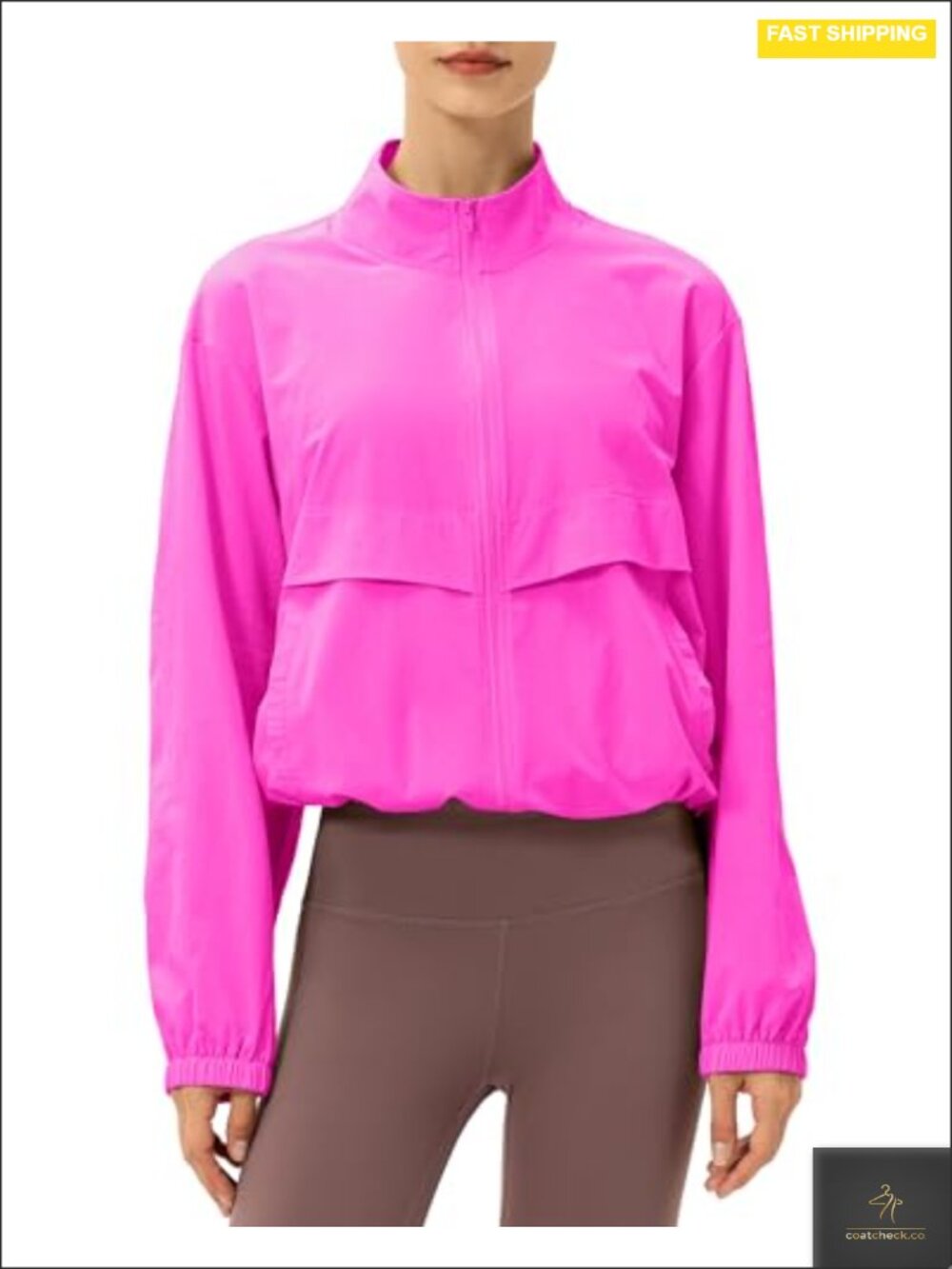 90% Nylon 10% Spandex Lightweight Athletic Track Jacket Women's Windbreaker